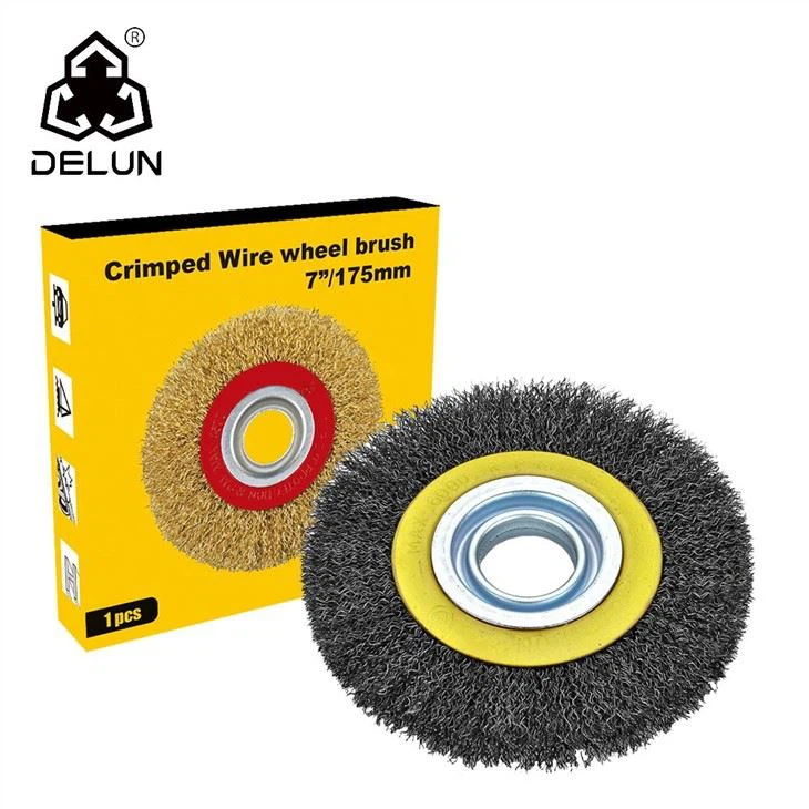 crimped-steel-round-brass-wire-brush02273444992 برس سیمی گرد فولادی چین دار - تصویر 1