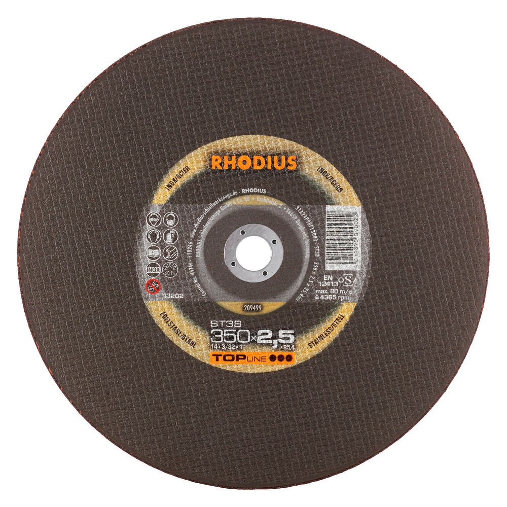 ea05rhodius_pic_st38_350_4011890090022_p01 صفحه برش پروفیل جنس استیل 2.5*350 - تصویر 1