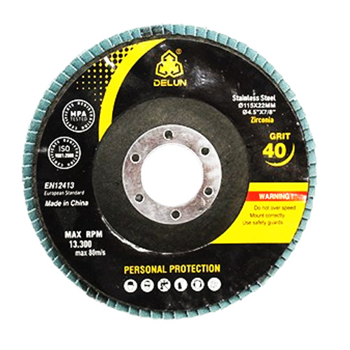 flap-disc-40-grit2 دیسک فلاپ استیل زیرکونیوم 115*22*40 - تصویر 1